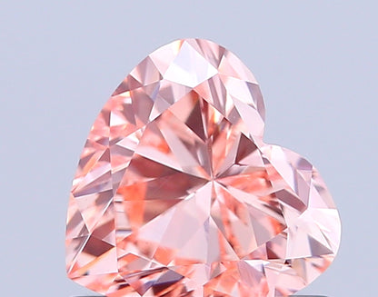 HEART 0.74 CARAT FANCY VIVID PINK VVS2  VG VG SLIGHT