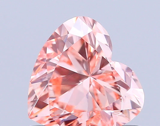 HEART 0.74 CARAT FANCY VIVID PINK VVS2  VG VG SLIGHT
