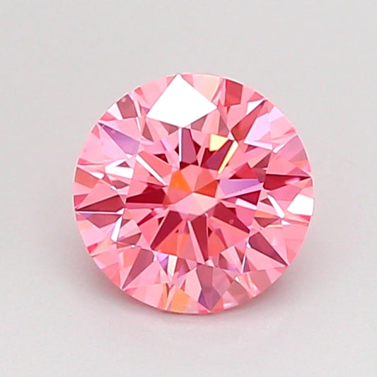 ROUND 0.8 CARAT FANCY VIVID PINK VS1 ID EX EX SLIGHT