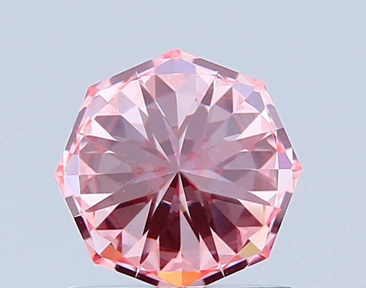 octagonal 0.96 carat fancy vivid pink vvs2  ex ex slight