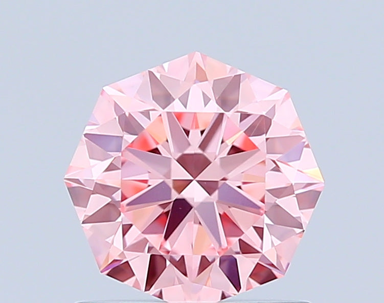 octagonal 0.96 carat fancy vivid pink vvs2  ex ex slight