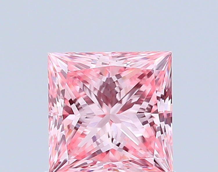 princess 0.91 carat fancy vivid pink vvs2  vg vg slight