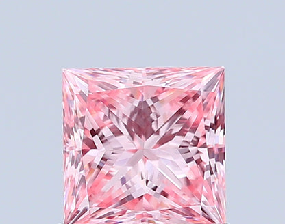 PRINCESS 0.91 CARAT FANCY VIVID PINK VVS2  VG VG SLIGHT