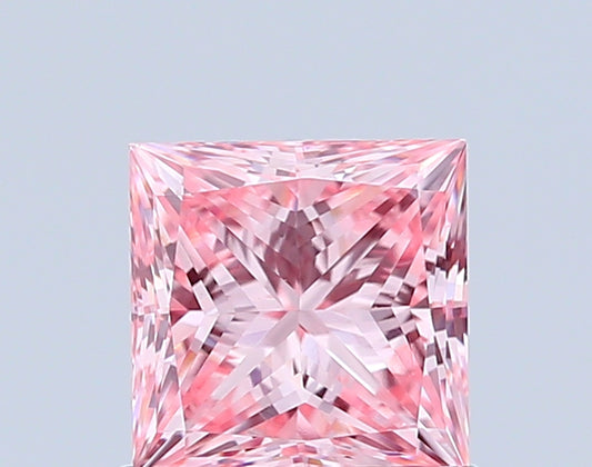 PRINCESS 0.91 CARAT FANCY VIVID PINK VVS2  VG VG SLIGHT