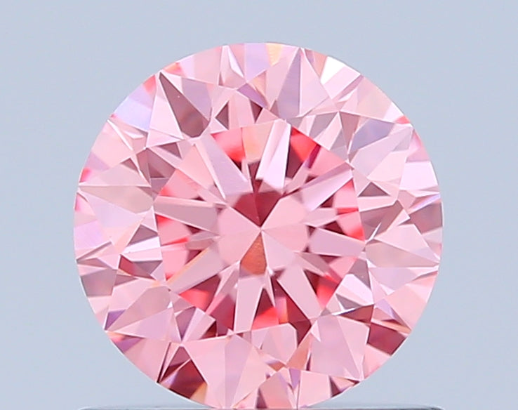 round 0.79 carat fancy vivid pink vvs2 ex ex ex slight