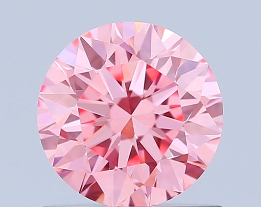 ROUND 0.79 CARAT FANCY VIVID PINK VVS2 EX EX EX SLIGHT