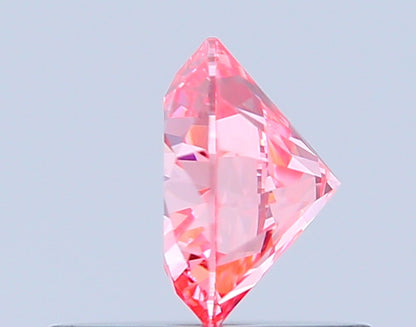 ROUND 0.55 CARAT FANCY VIVID PINK VVS1 EX VG EX SLIGHT