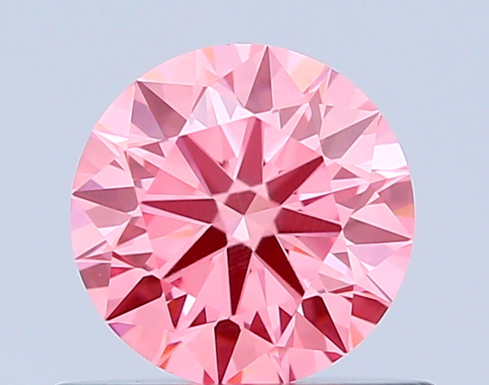 round 0.55 carat fancy vivid pink vvs1 ex vg ex slight