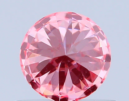 ROUND 0.52 CARAT FANCY VIVID PINK VVS1 EX VG VG SLIGHT