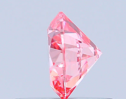 ROUND 0.52 CARAT FANCY VIVID PINK VVS1 EX VG VG SLIGHT