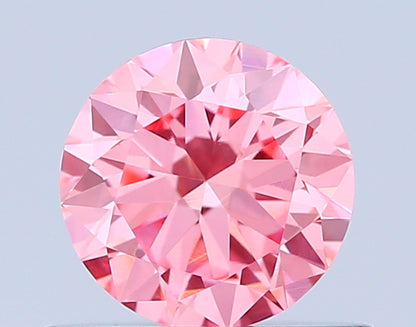 ROUND 0.52 CARAT FANCY VIVID PINK VVS1 EX VG VG SLIGHT