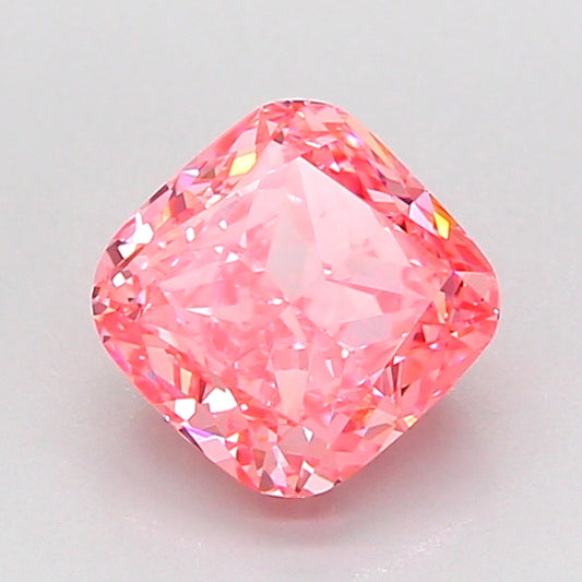 CUSHION 1.54 CARAT FANCY VIVID PINK VS2  VG VG STRONG