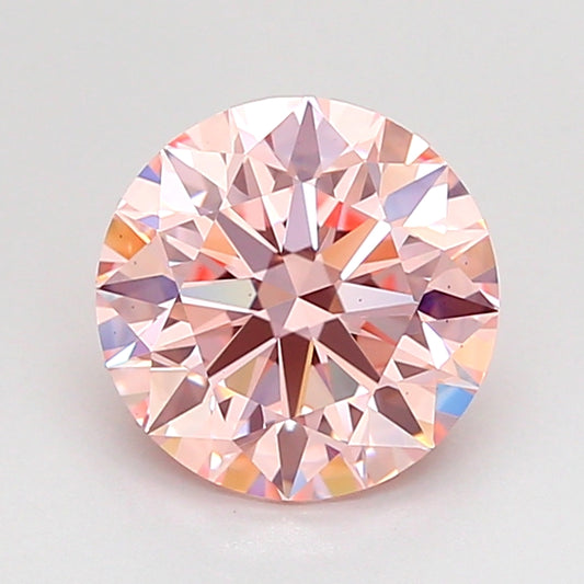 ROUND 1.74 CARAT FANCY INTENSE PINK VVS2 ID EX EX SLIGHT