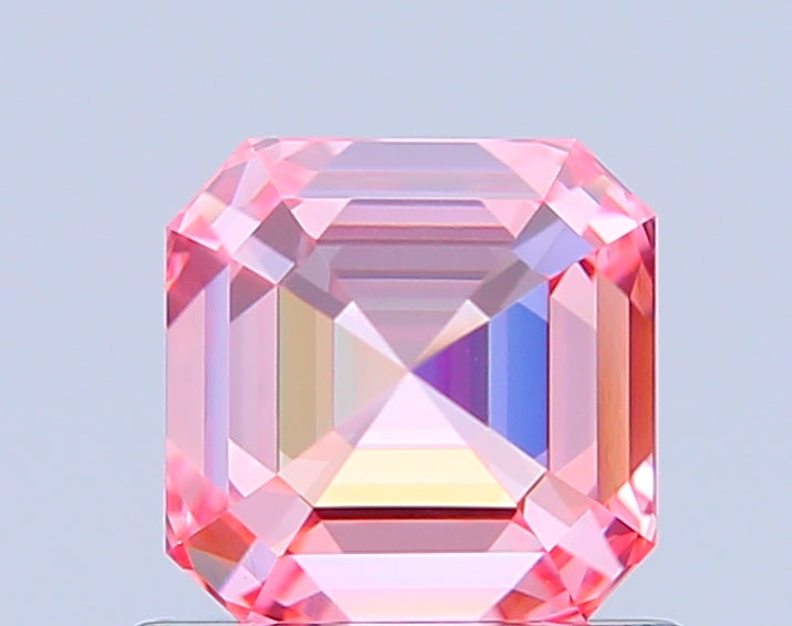 asscher 0.98 carat fancy vivid pink vvs2  vg vg slight
