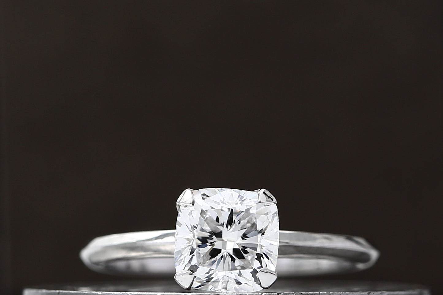 2 carat square cushion cut solitaire lab grown diamond engagement ring
