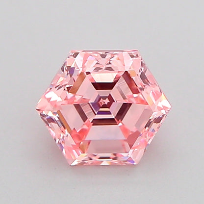 HEXADECAGONAL 0.98 CARAT FANCY VIVID PINK VS1  VG VG STRONG