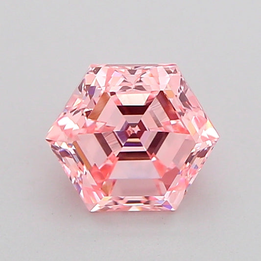 HEXADECAGONAL 0.98 CARAT FANCY VIVID PINK VS1  VG VG STRONG