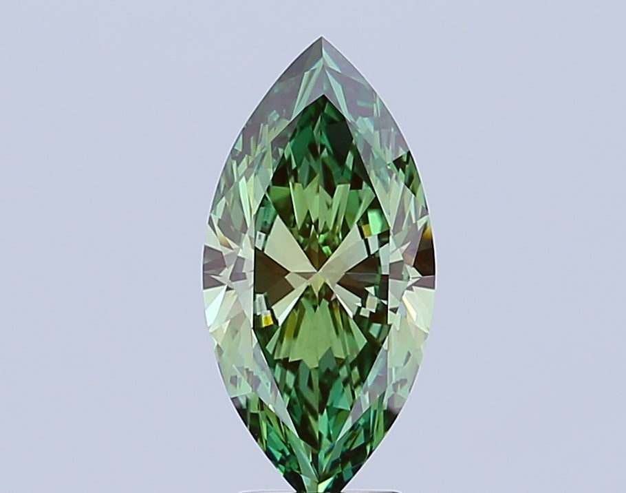 marquise 3.81 carat fancy vivid green vs1  ex ex very slight