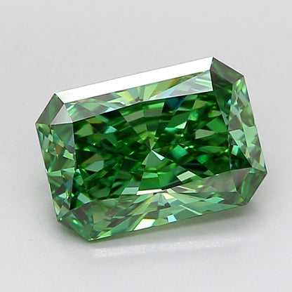 RADIANT 2.09 CARAT FANCY VIVID GREEN VVS1  EX VG VERY SLIGHT
