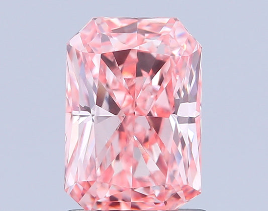 RADIANT 1.52 CARAT FANCY INTENSE PINK VS1  VG VG STRONG