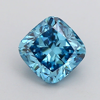 CUSHION 1.01 CARAT FANCY VIVID BLUE VVS2  EX VG NONE