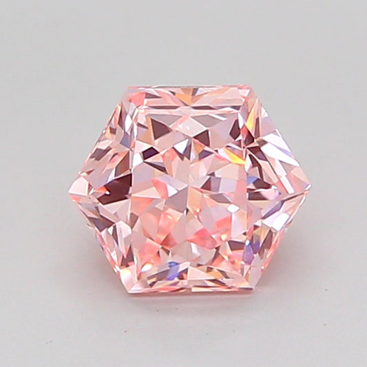 HEXAGONAL 1.06 CARAT FANCY INTENSE PINK VVS2  EX VG STRONG