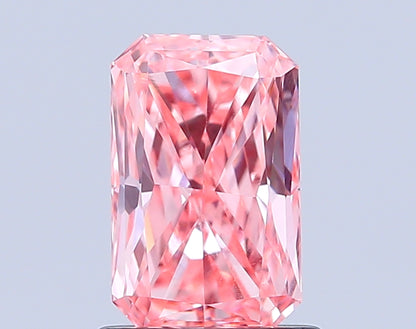 RADIANT 1.08 CARAT FANCY VIVID PINK VVS2  VG VG STRONG