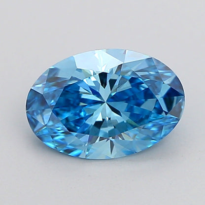 OVAL 1.03 CARAT FANCY VIVID BLUE VS1  EX EX NONE