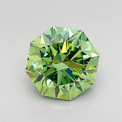 OCTAGONAL 1.05 CARAT FANCY VIVID GREEN VVS2  EX EX NONE