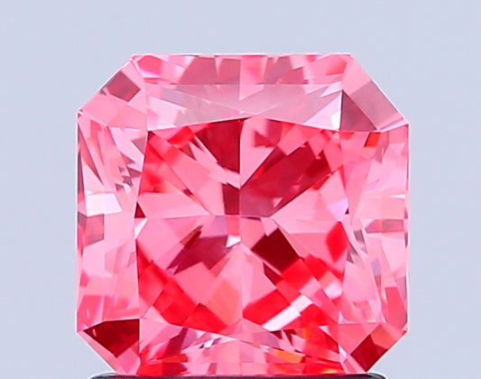RADIANT 1.53 CARAT FANCY VIVID PINK VS1  VG VG STRONG