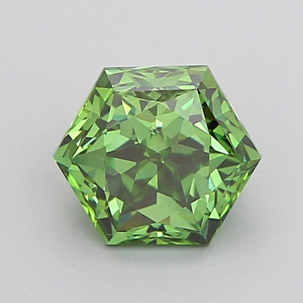 hexagonal 1.03 carat fancy vivid green vs1  vg ex none