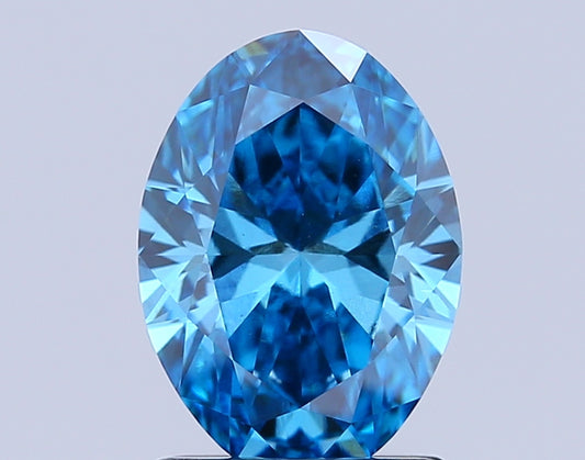 OVAL 1.5 CARAT FANCY VIVID BLUE VVS2  VG VG NONE