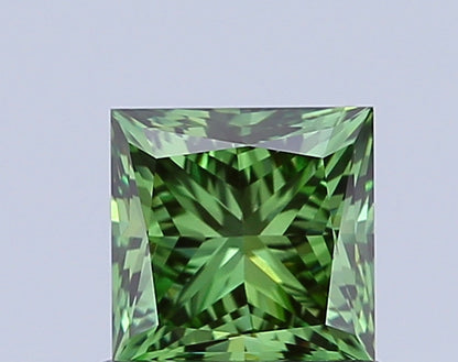 PRINCESS 1.06 CARAT FANCY VIVID GREEN VVS2  VG Good NONE
