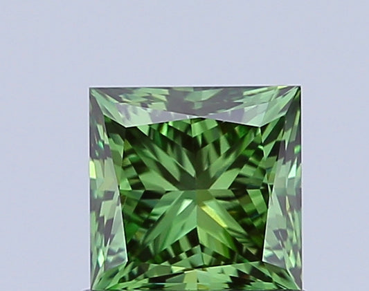 PRINCESS 1.06 CARAT FANCY VIVID GREEN VVS2  VG Good NONE