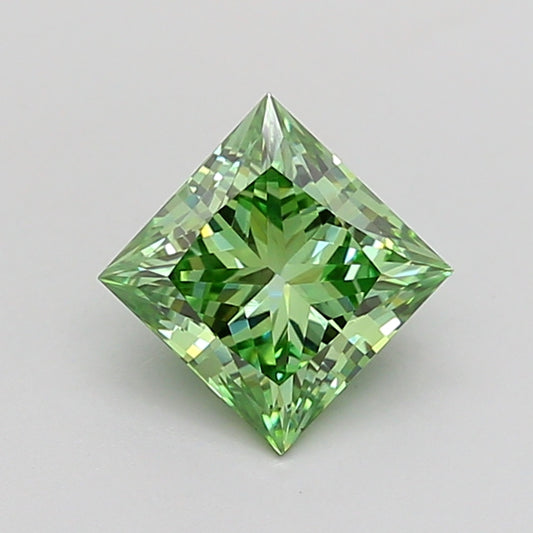 PRINCESS 1 CARAT FANCY VIVID GREEN VS2  VG VG NONE