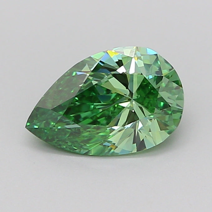 pear 1 carat fancy vivid green vvs2  vg vg none