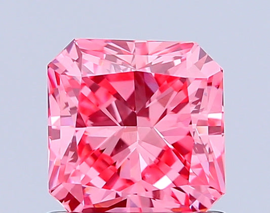RADIANT 1.05 CARAT FANCY VIVID PINK VVS2  VG VG STRONG