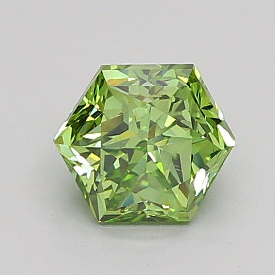 hexagonal 1.01 carat fancy vivid green vs1  ex vg none