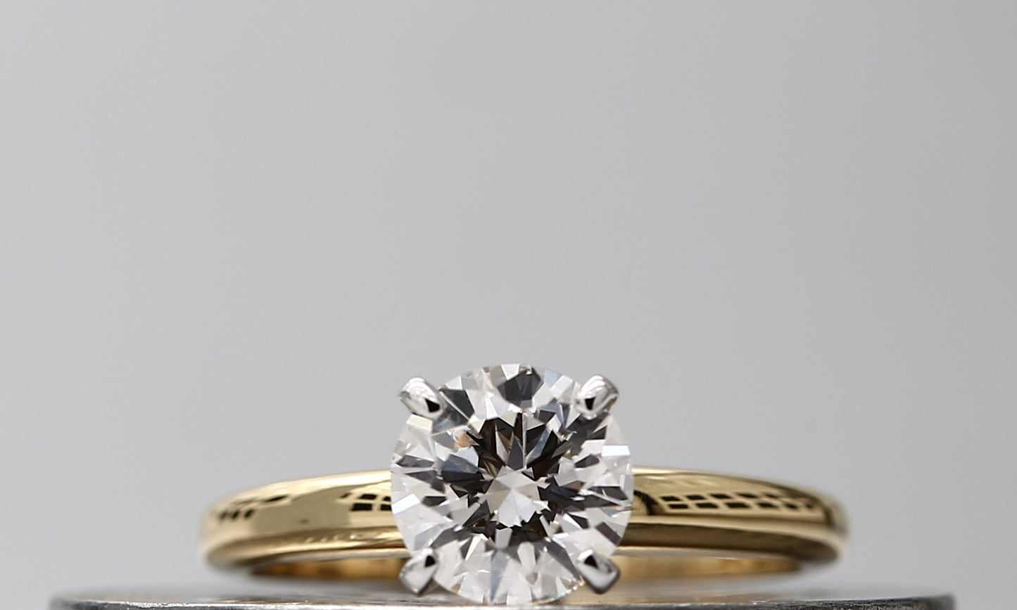 2 carat round brilliant cut solitaire lab diamond engagement ring