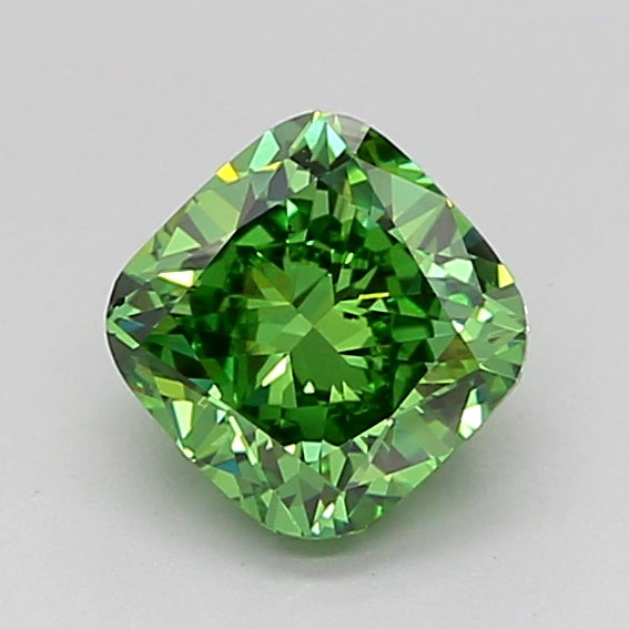 cushion 0.98 carat fancy vivid green vs1  vg vg none