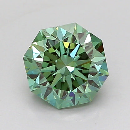 OCTAGONAL 1 CARAT FANCY VIVID GREEN VVS2  EX EX NONE