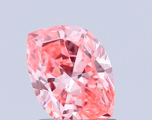 FREEFORM FACETED 1.21 CARAT FANCY VIVID PINK VVS2  VG EX STRONG