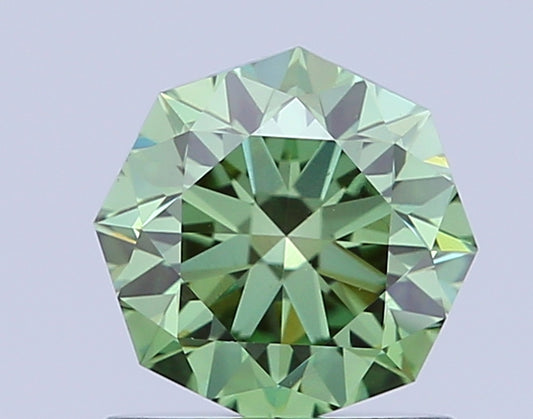 OCTAGONAL 0.98 CARAT FANCY VIVID GREEN VS1  VG VG NONE