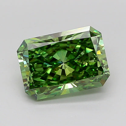 RADIANT 3.08 CARAT FANCY VIVID GREEN VS1  EX EX NONE