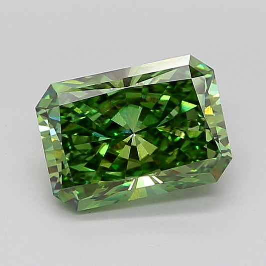 RADIANT 3.08 CARAT FANCY VIVID GREEN VS1  EX EX NONE