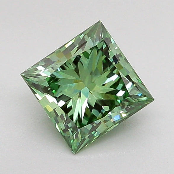 princess 0.97 carat fancy vivid green vvs2  vg vg none