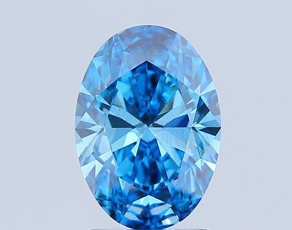OVAL 2.03 CARAT FANCY VIVID BLUE SI1  EX EX NONE