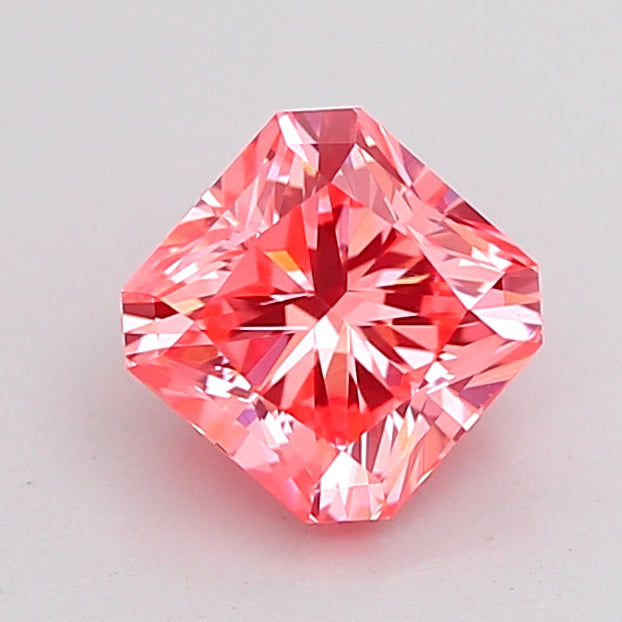 radiant 1.01 carat fancy vivid pink vs1  vg vg strong