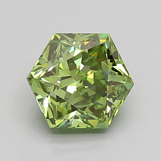 hexagonal 1.04 carat fancy vivid green vs1  vg vg very slight