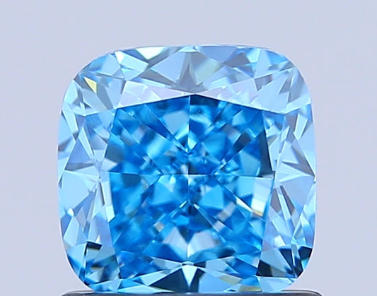 CUSHION 1.07 CARAT FANCY VIVID BLUE VVS2  EX VG NONE